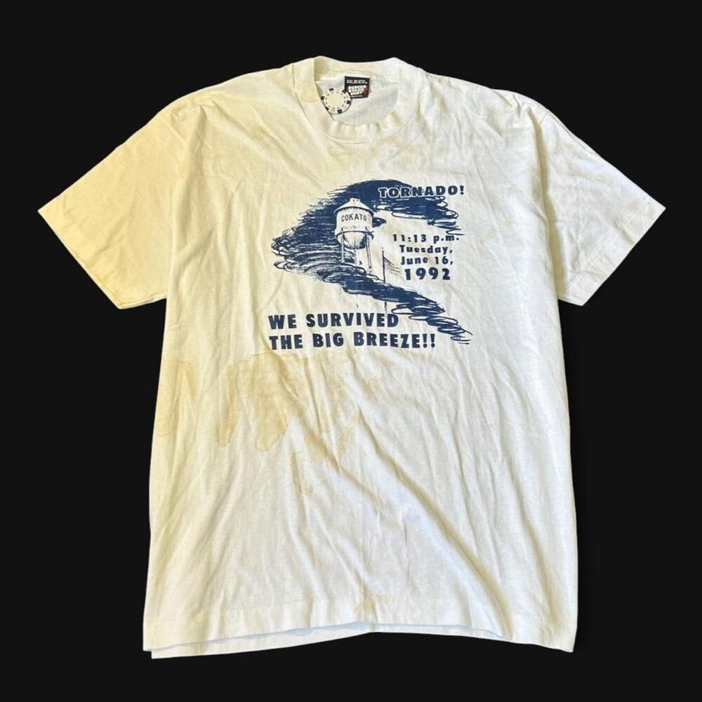 Vintage 1992 Cokato hurricane single stitched lightweight t shirt